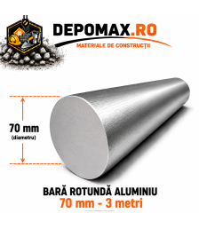 Bara rotunda aluminiu 70 mm, 3 metri, EN AW-6082
